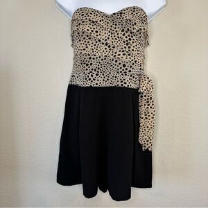 Sweet Rain Animal Print Dressy Romper With Bow